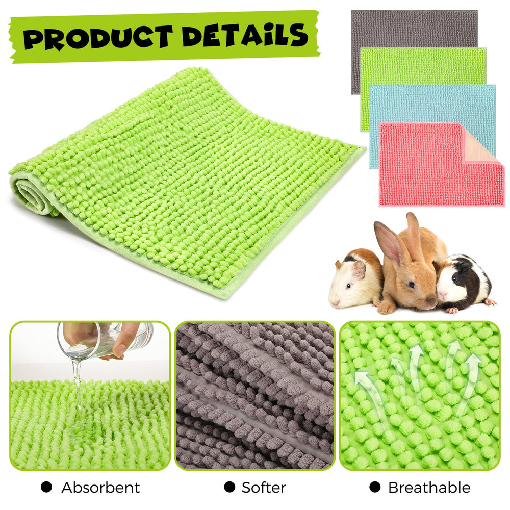 Barydat guinea pig cage liner non-slip back keeps mats in place for secure lounging.