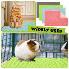Barydat guinea pig cage liner non-slip back keeps mats in place during play.