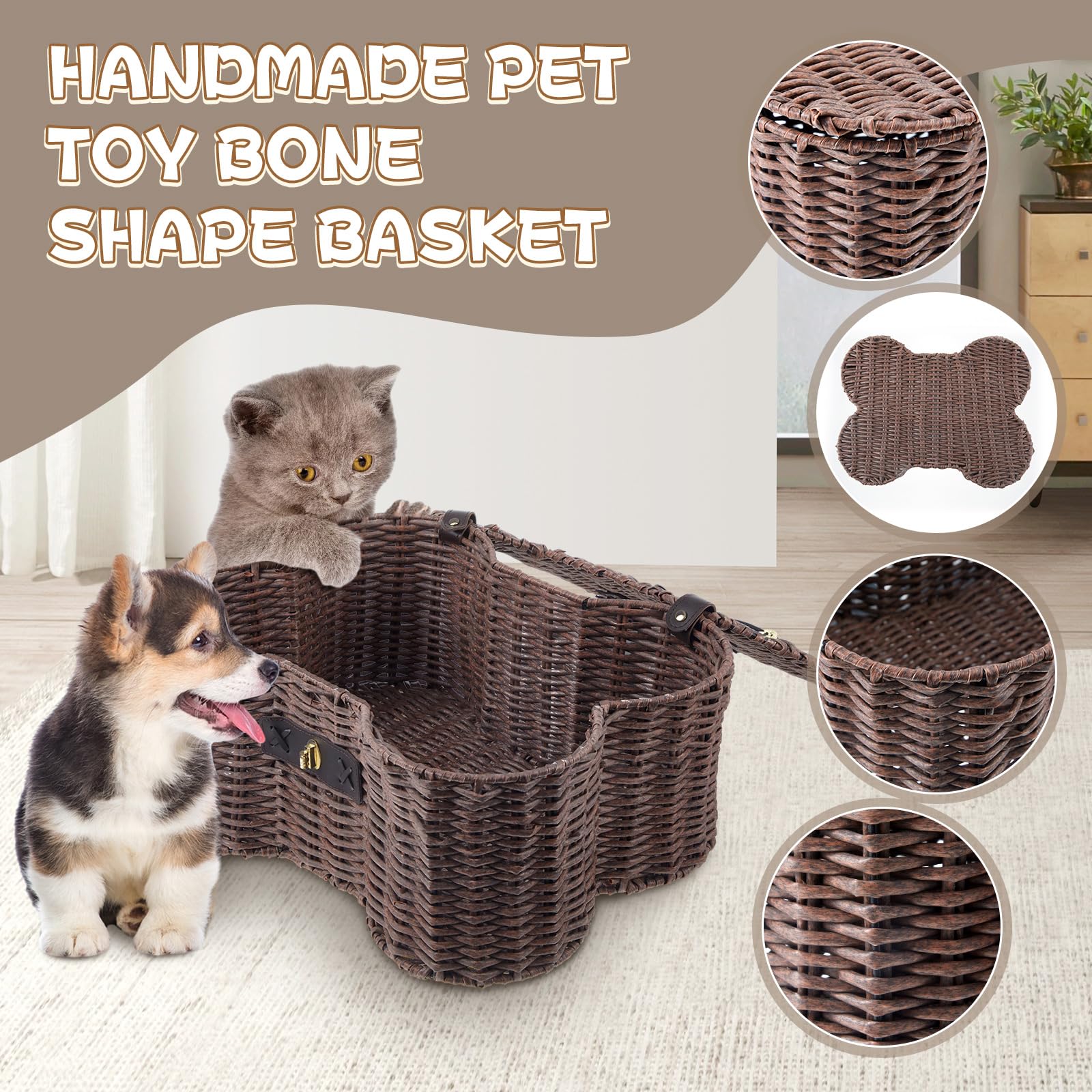 Barydat home-decor friendly storage basket fits living spaces while consolidating pet essentials.