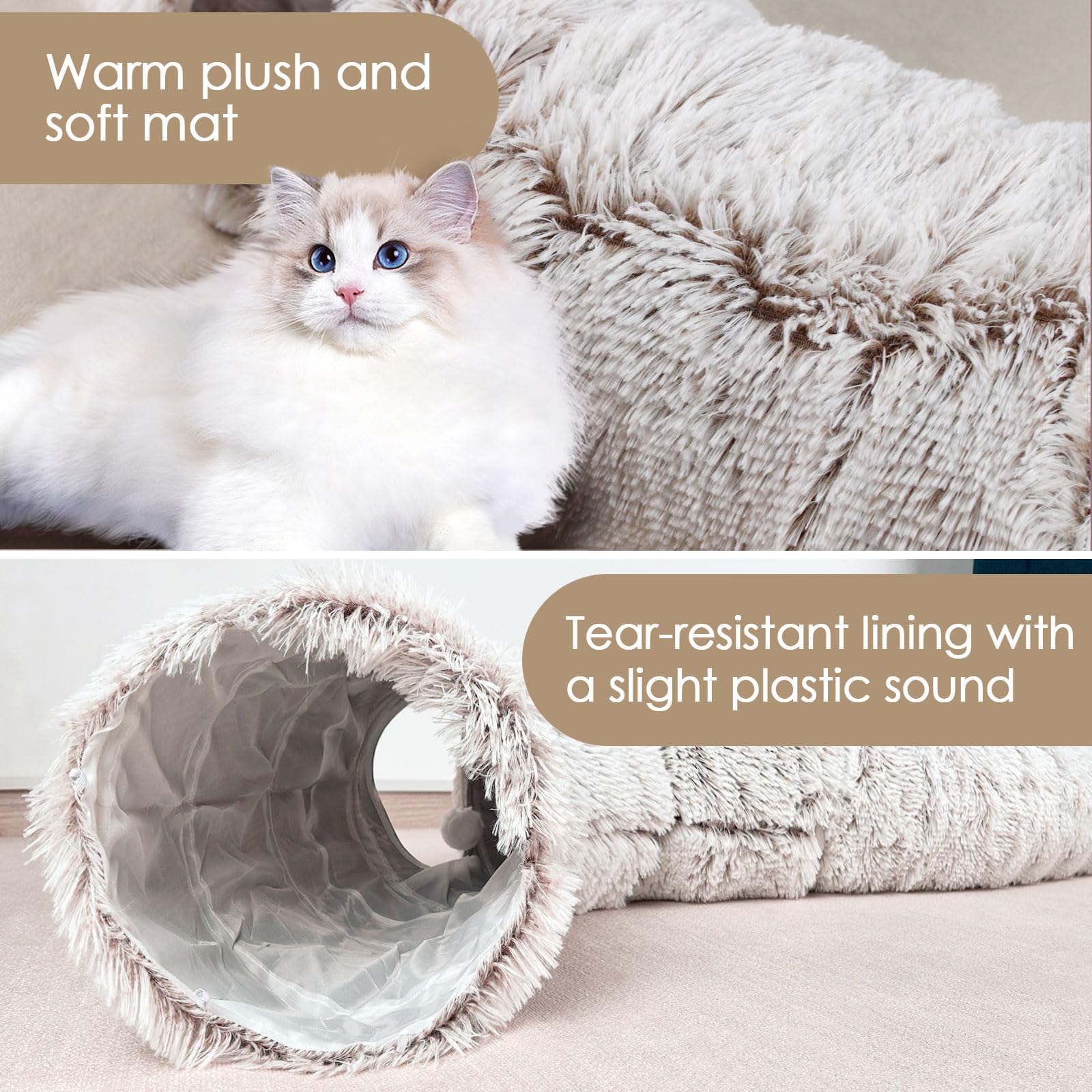 Baseola cat tunnel bed multi-pet setup highlights shared play and rest.