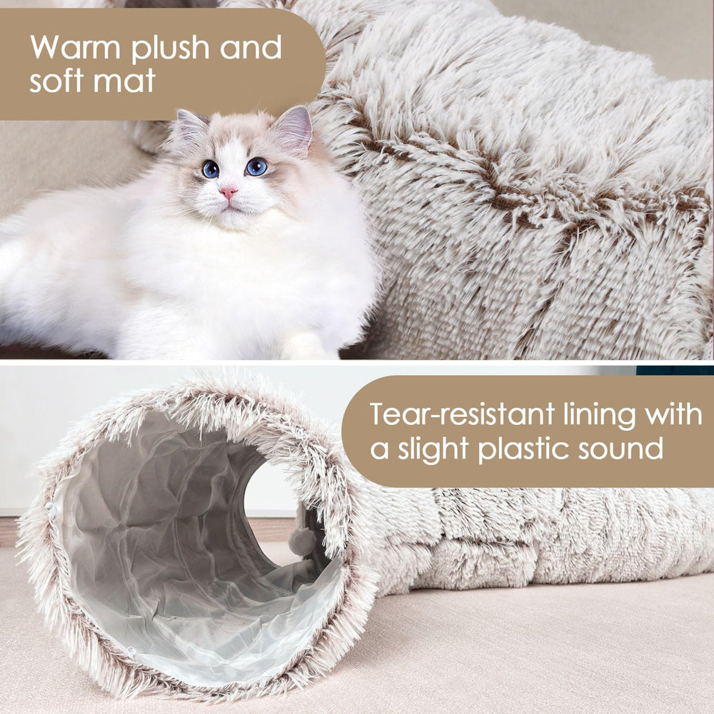 Baseola cat tunnel bed multi-pet setup highlights shared play and rest.