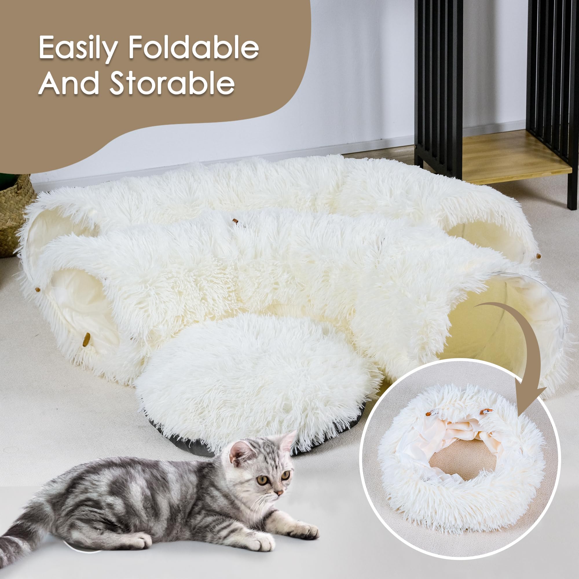 Baseola cat tunnel bed multi-pets use supports shared play and rest.