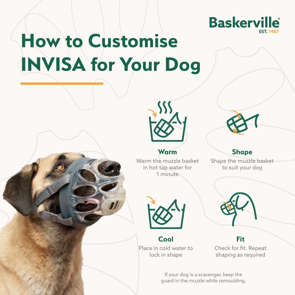 Baskerville INVISA allows panting and drinking for dog comfort.