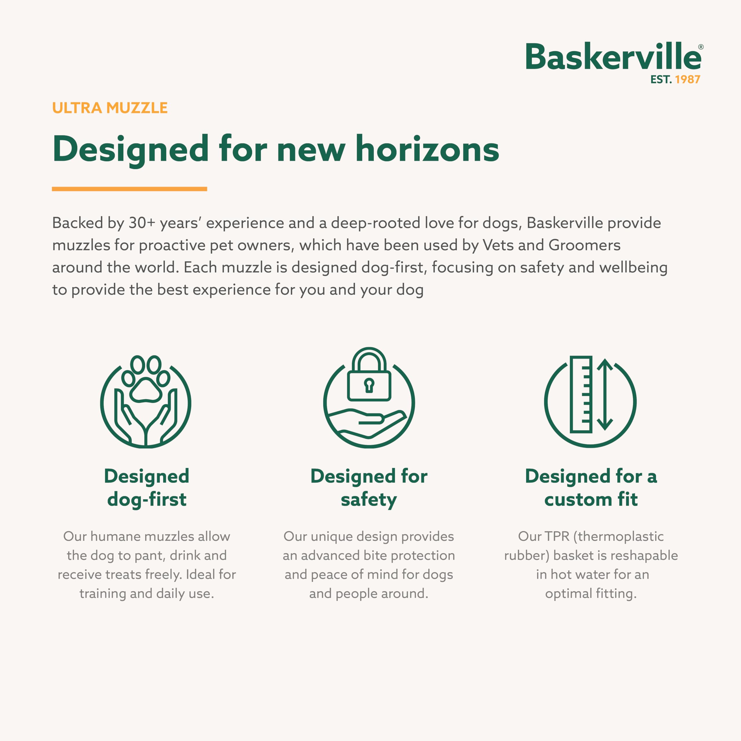 Baskerville Ultra Muzzle padded design with no metal on face