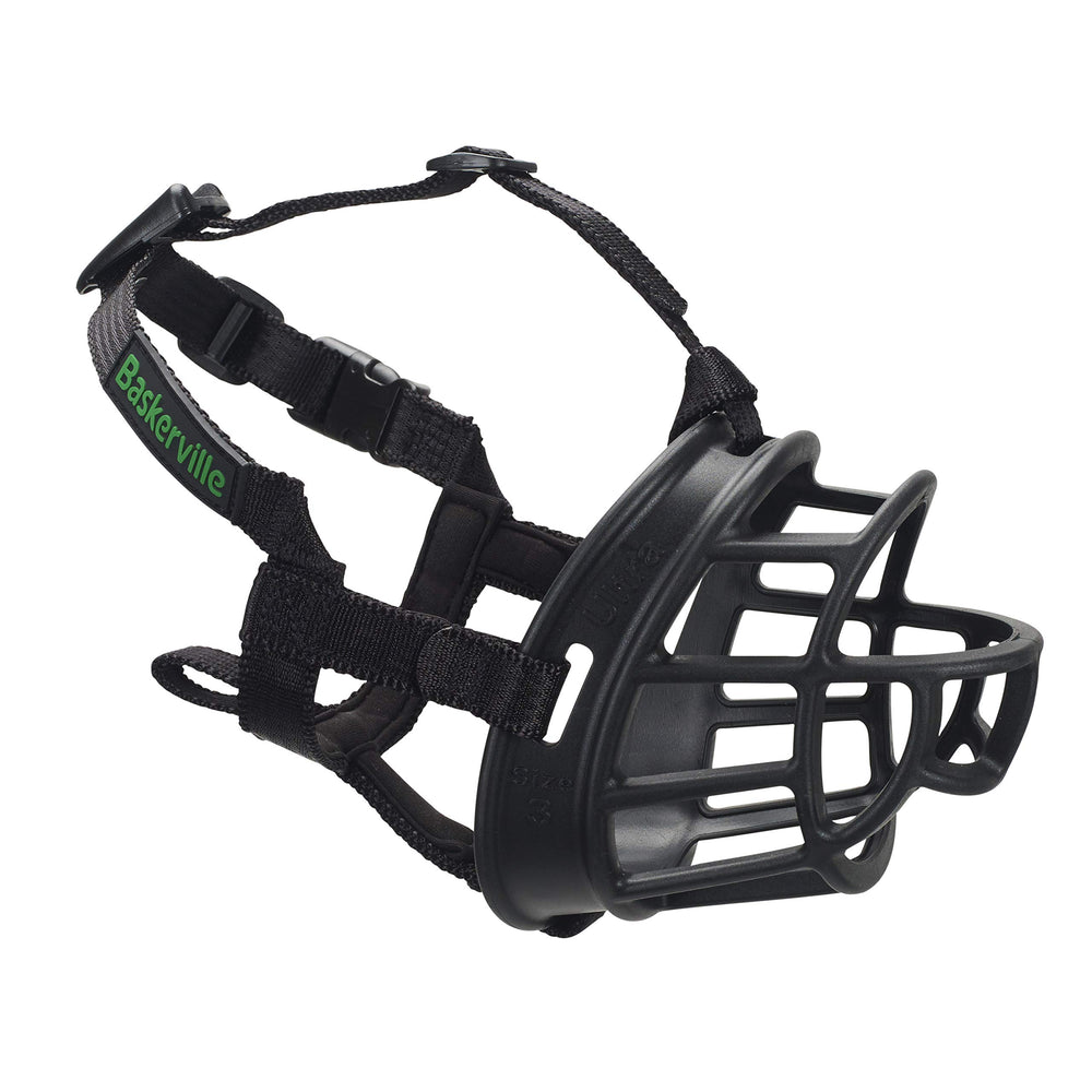 Baskerville Ultra Muzzle side view in black size 3 for controlled handling