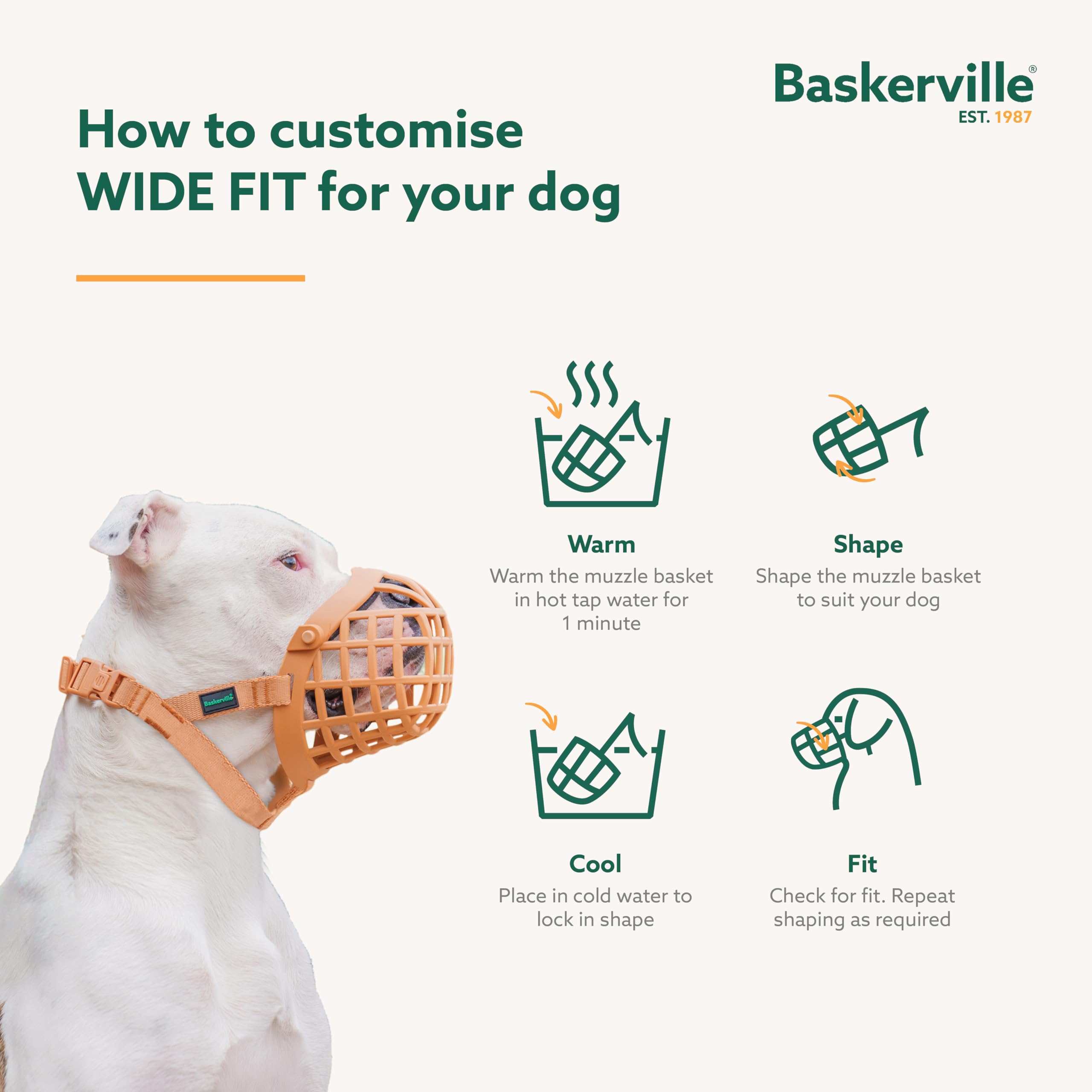 Baskerville Wide Fit Muzzle padded nosepiece for comfortable wear