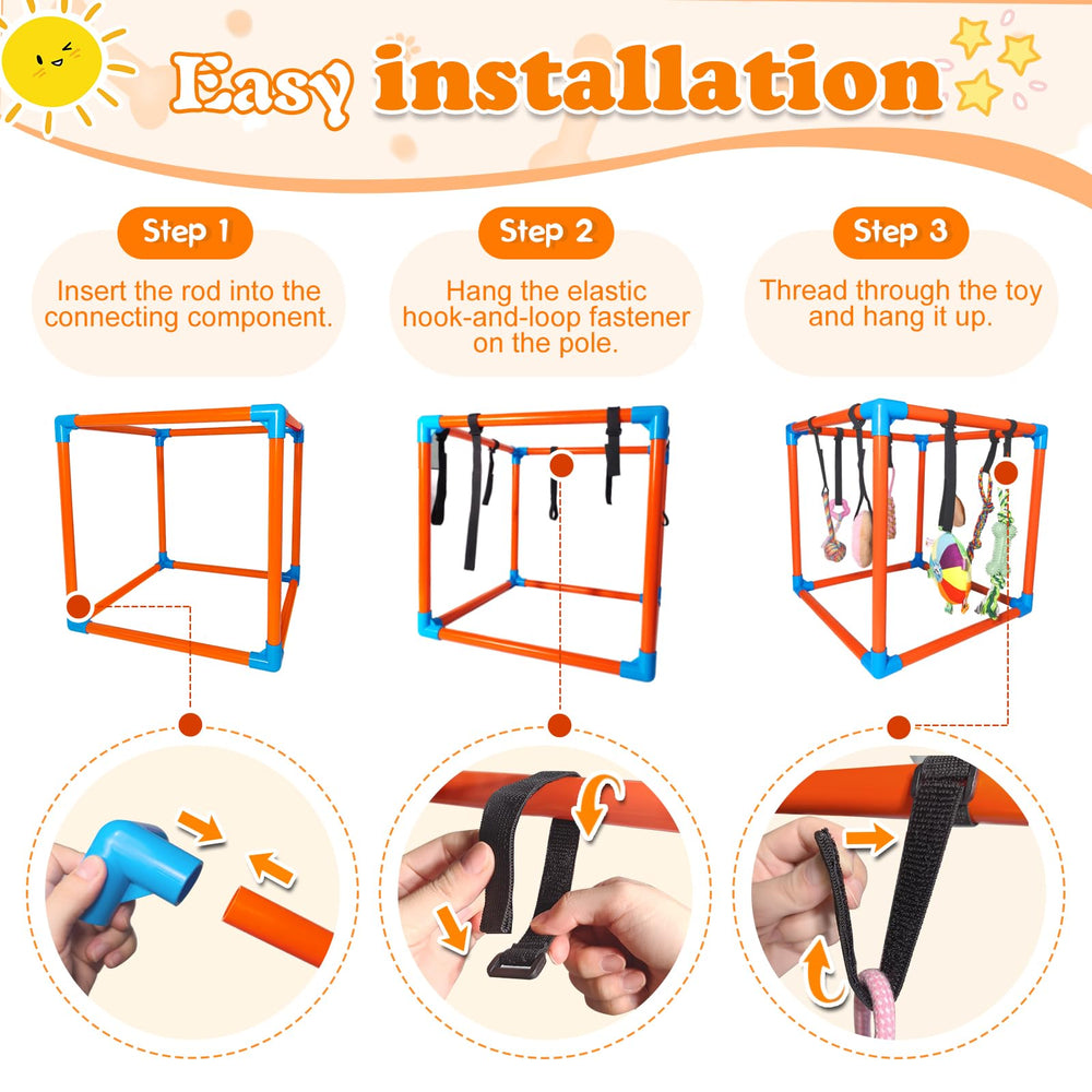 BASTIPETA Puppy Play Gym compact design fits small spaces.