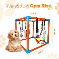 BASTIPETA Puppy Play Gym height-adjustment enables safe growth and adjustable toy levels.