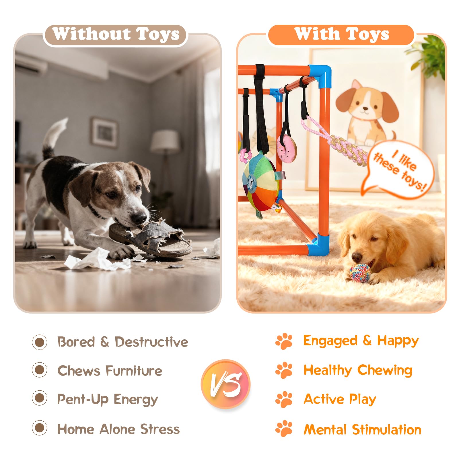 BASTIPETA Puppy Play Gym indoor-space creates a safe, contained play area.