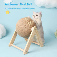 BATTIPAW rabbit-scratching-ball-sisal: playful spinning ball for kittens to relieve boredom.