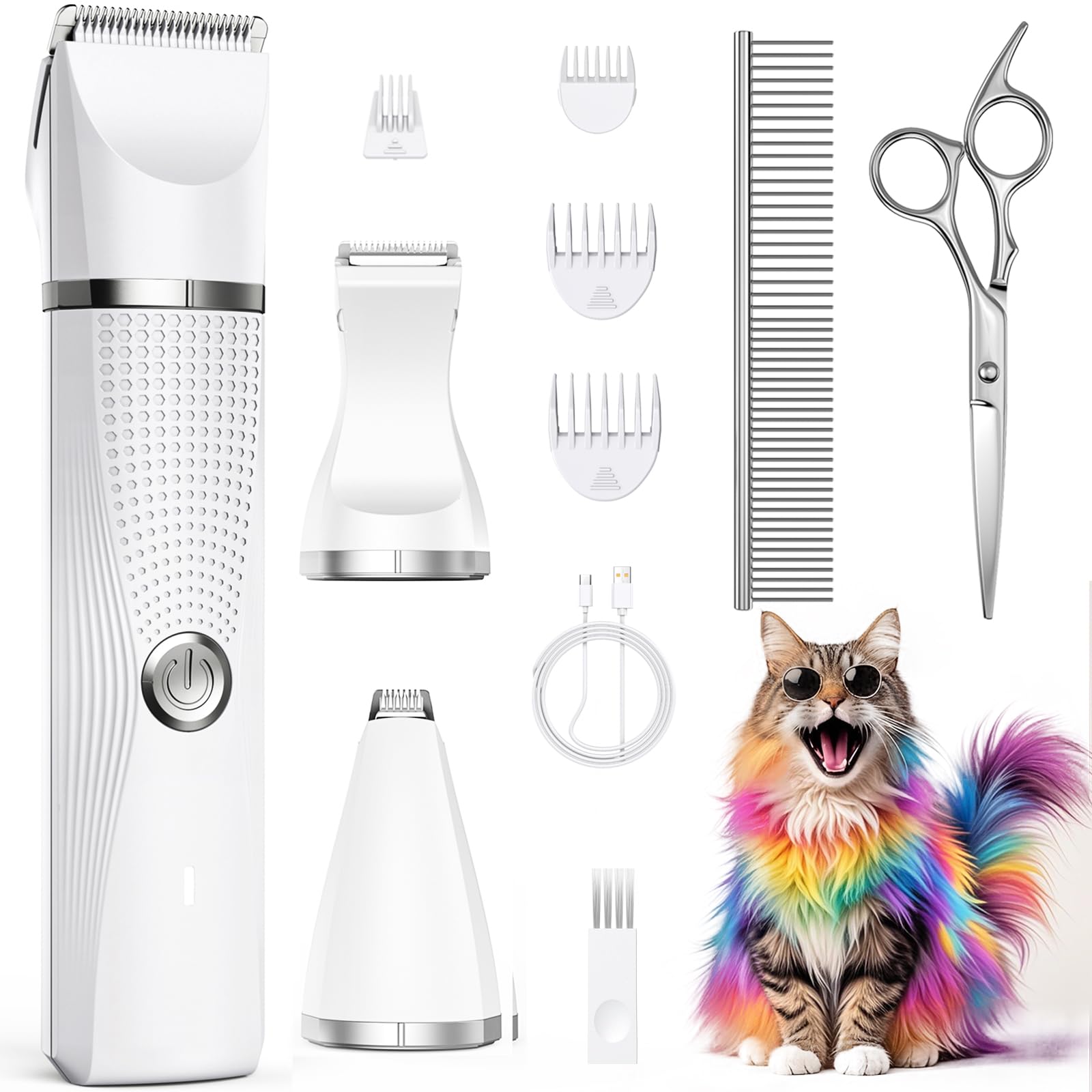 Bautrium cat grooming kit 3in1 attachments enable versatile trims.