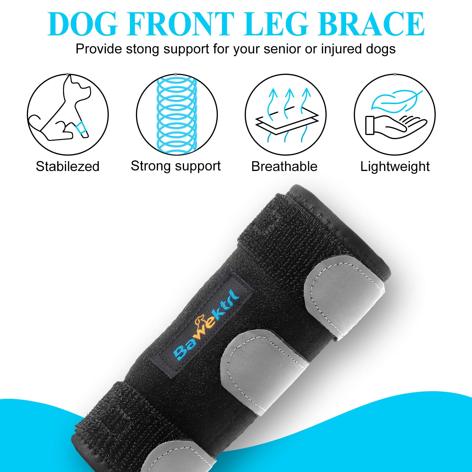 Bawektrl lightweight neoprene wrist brace keeps the dog comfortable and breathable.