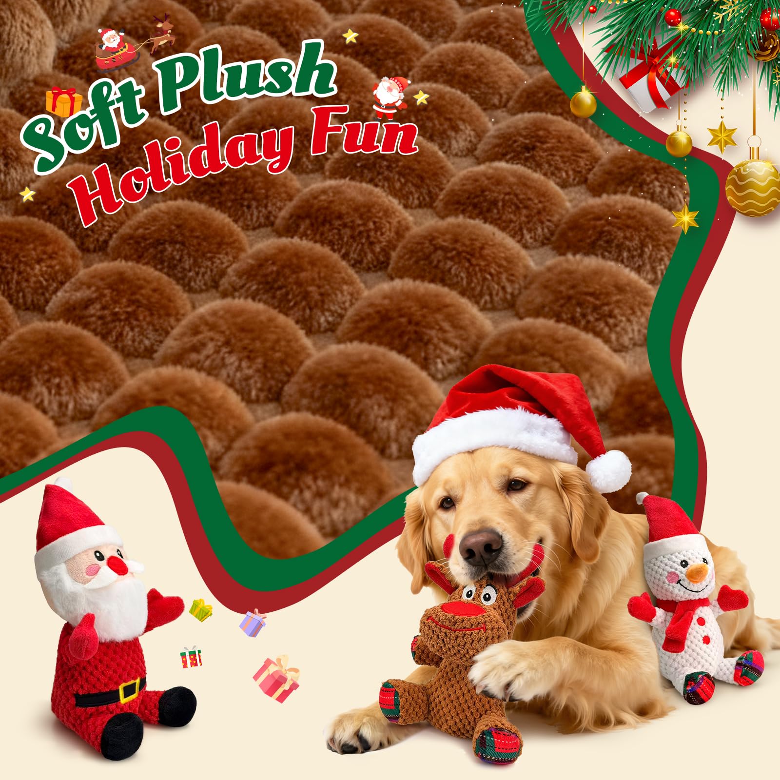 BBeary soft plush dog toy pack designed for comfort and durability.