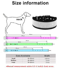 Bbmmayy rhinestone collar with reflective edging improves visibility on night walks.