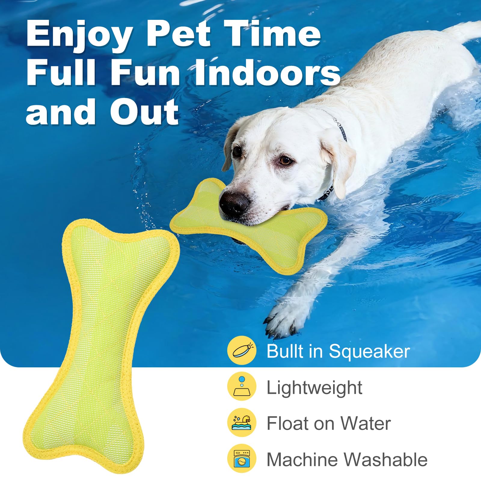 BBOM bone squeaky toy full-body-air-squeaker delivers a satisfying squeak bite after bite.