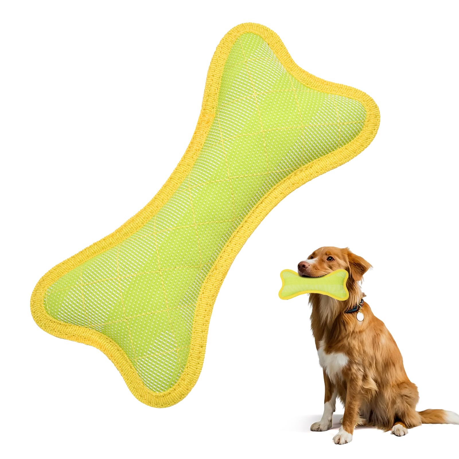 BBOM Bone dog squeaky toy tear-resistance demonstrates durability for power chewers.