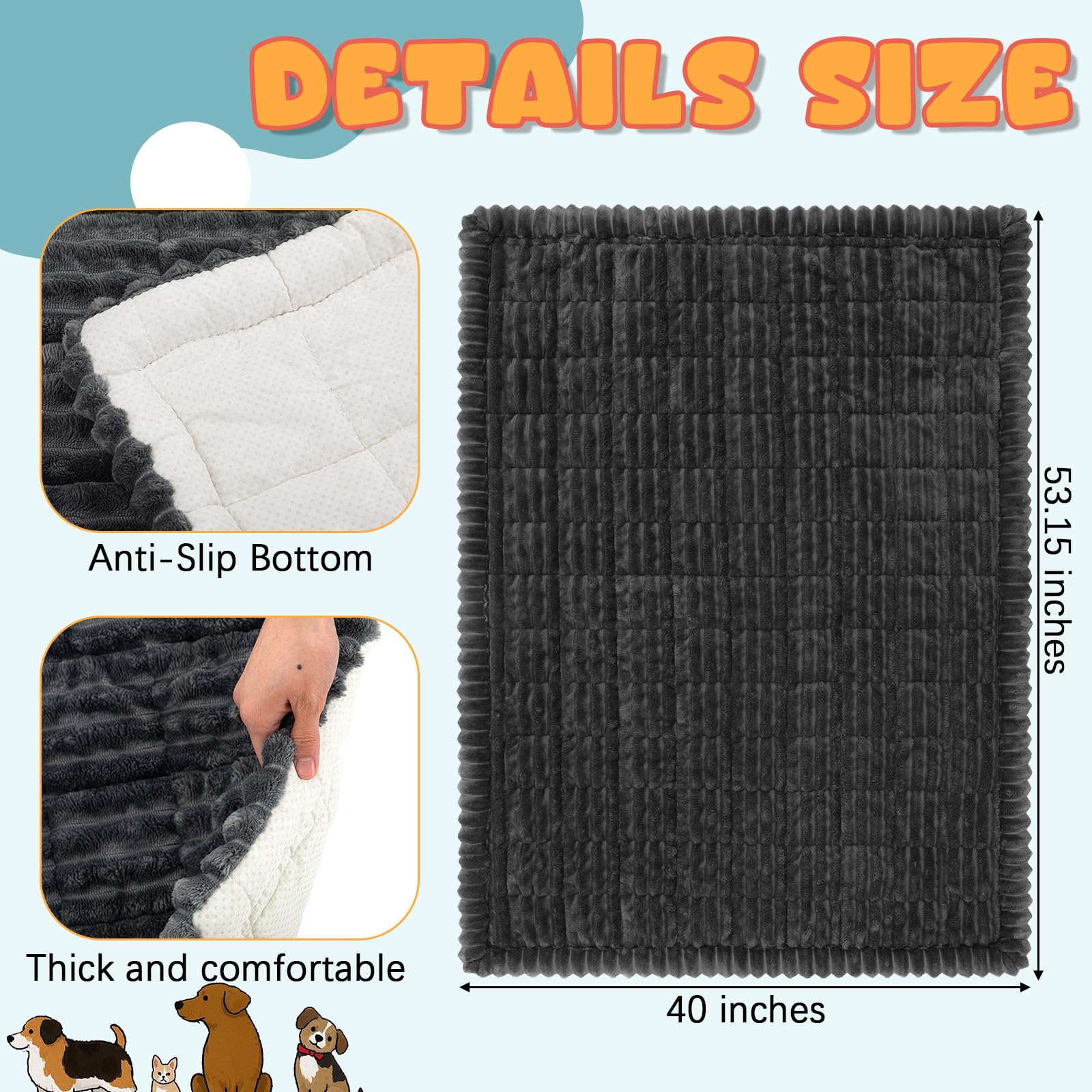 BBTO corduroy texture of pet bed mat emphasizing softness and durability