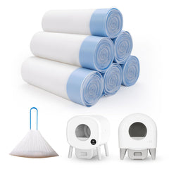 BCHARYA 120-count cat litter liners, heavy-duty roll, showing tear resistance and easy handling.