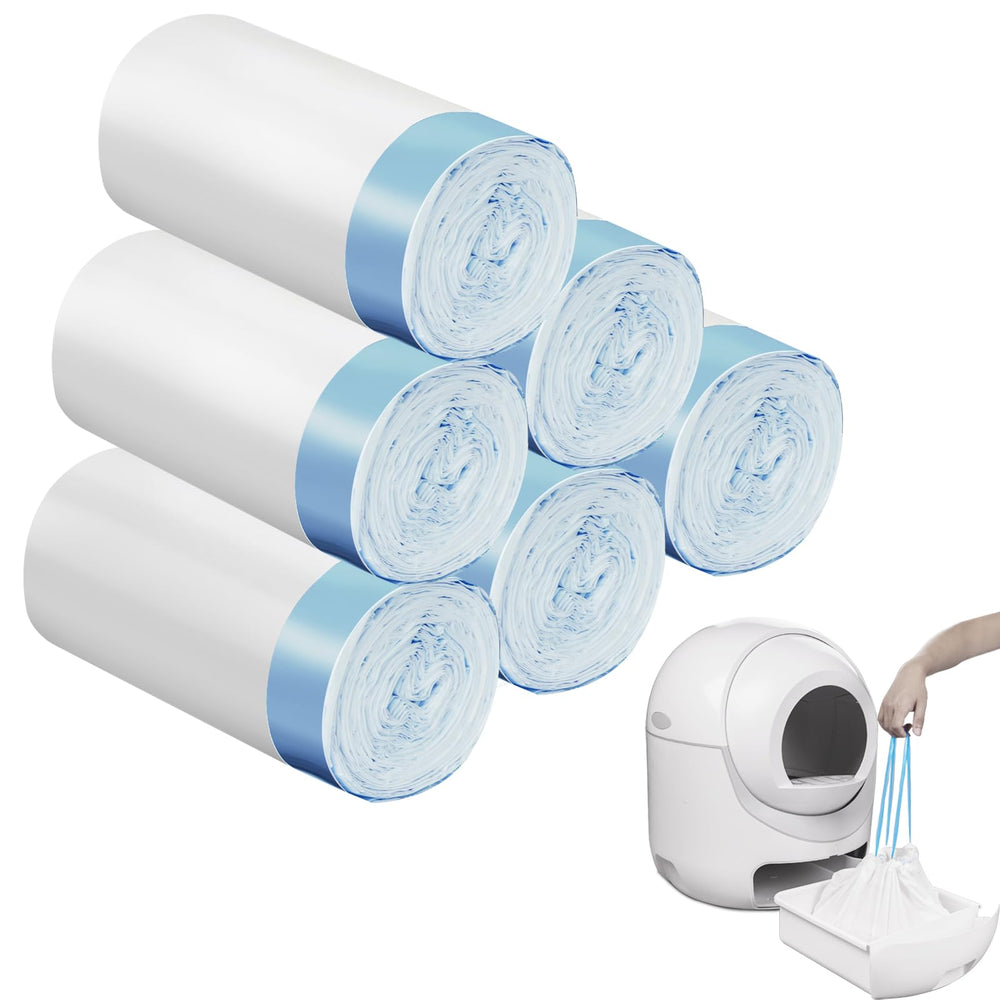 BCHARYA 120 count litter liners packfront showing extra large bags for mess free disposal