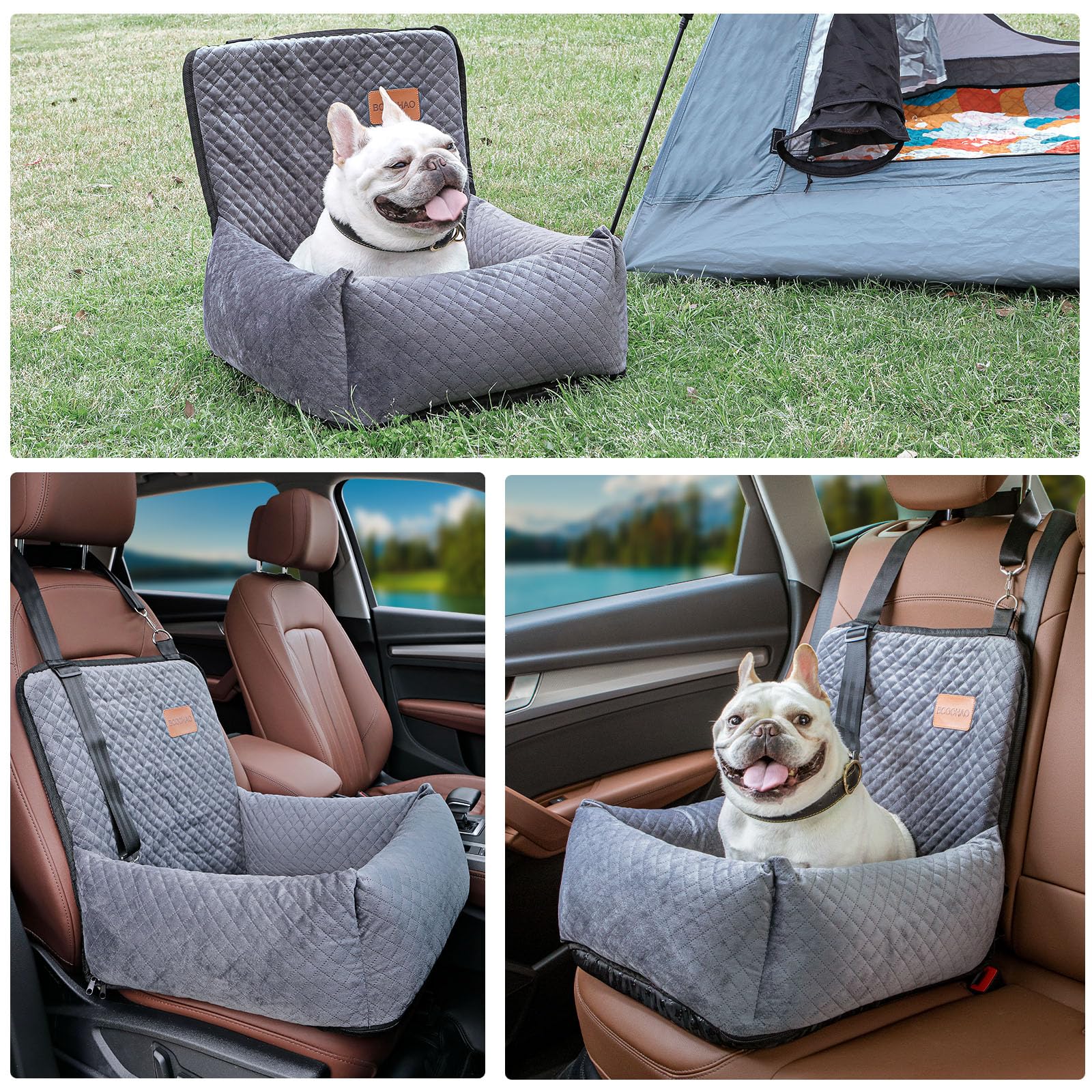 BCOCHAO 4cm seat belt attachment keeps the dog safely restrained