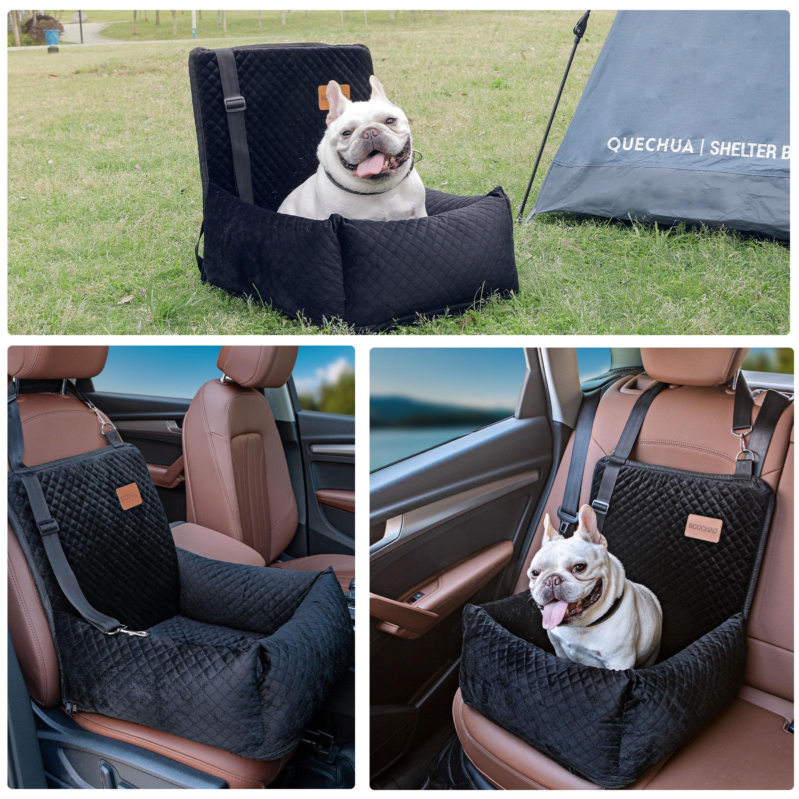 BCOCHAO dog seat booster soft plush material for cozy rides