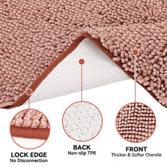 Bcoimo anti-slip backing keeps mat steady on tile and wood floors.