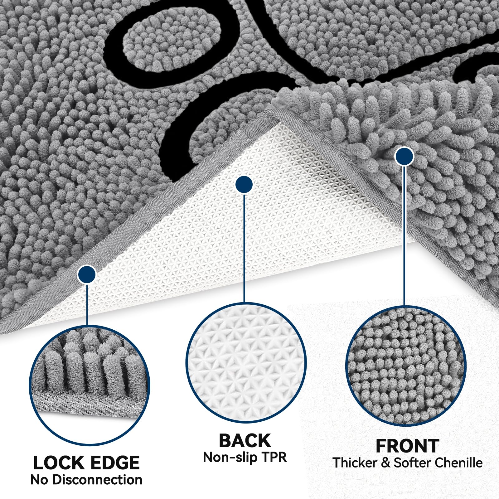 Bcoimo mat with anti-slip TPE backing stays in place on smooth floors.