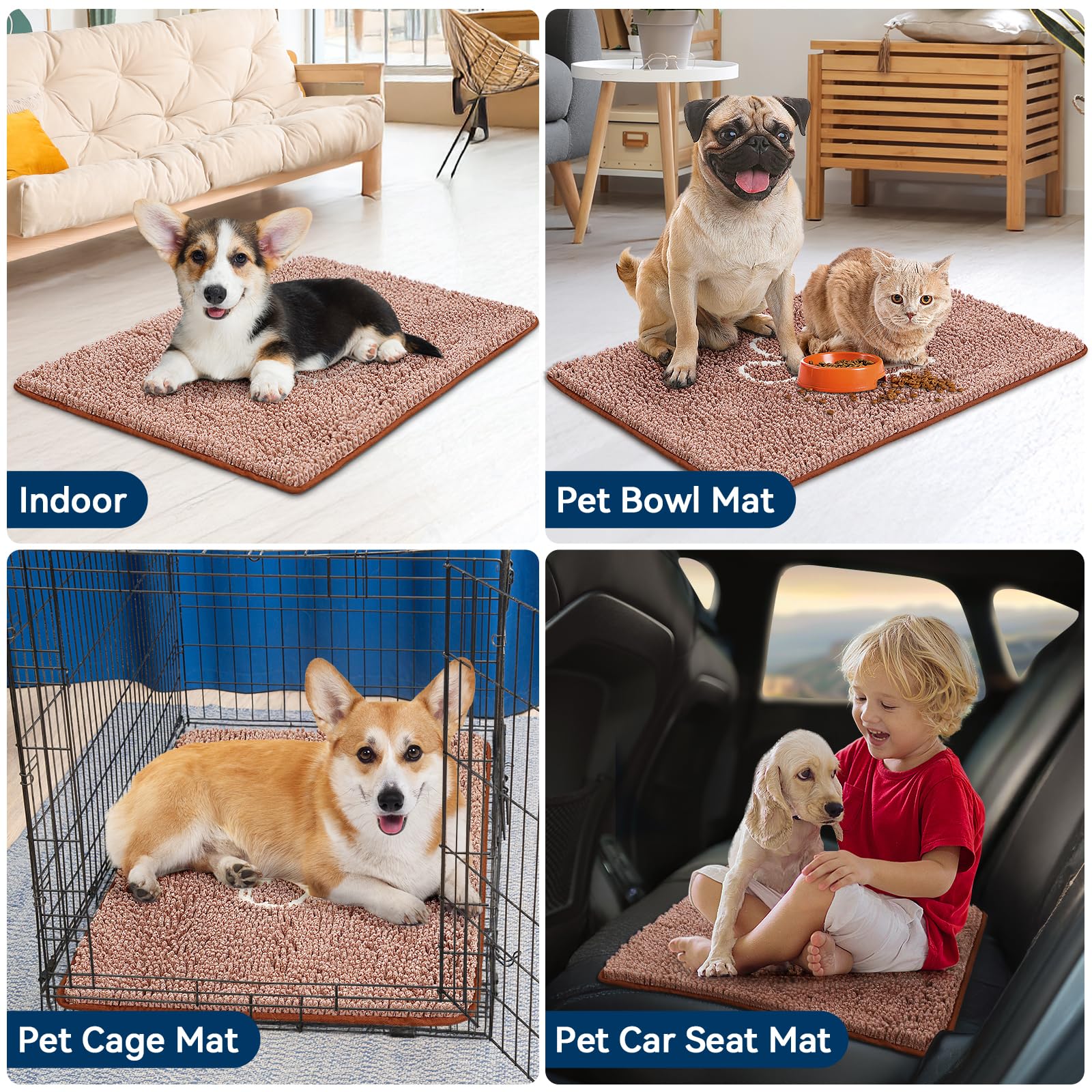 Bcoimo cage-resting dog mat cozy interior for cages and carriers.