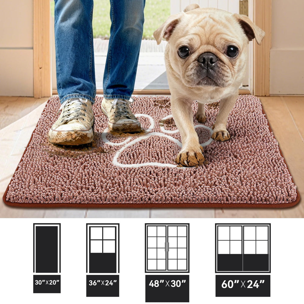 Bcoimo chenille dog mat 2000gsm close-up fabric; plush comfort for pets.