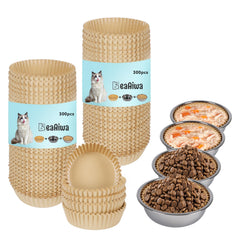 BeaAiwa disposable cat-food bowl liners pack for mess-free meals