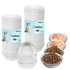 BeaAiwa disposable-cat-food-bowl-liners closeup; water-resistant inner surface prevents spills.