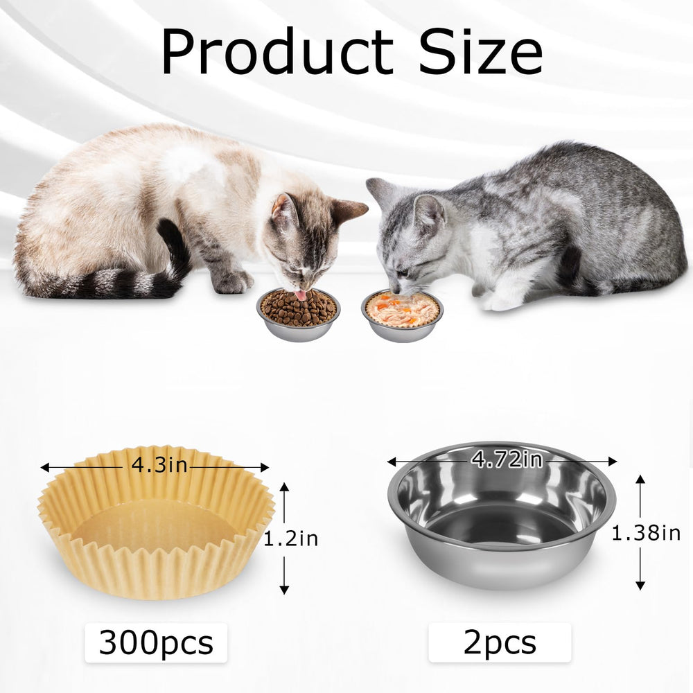BeaAiwa stainless-steel-pet-bowls shown for durable reuse with disposable liners.