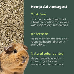 Bean Products Hemp Nesting Fiber absorbent coop image shows moisture absorption and odor control