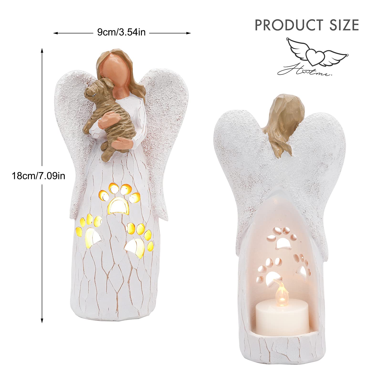 BEARAE loss-of-dog-sympathy-hand-painted-resin texture highlights craftsmanship