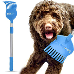 Bearback Bearbark Dog Scratcher with extendable handle enables gentle grooming from a comfortable height.