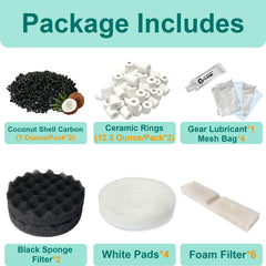 Beaufan activated-carbon closeup demonstrates odor removal for crisper aquarium water.