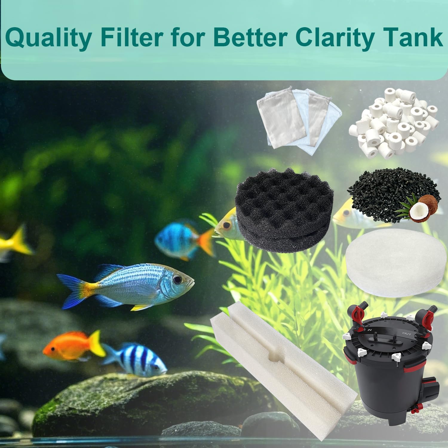 Beaufan activated carbon improves water clarity and odor control in tanks.