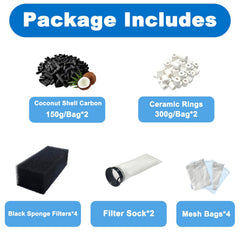Beaufan AIO filter sponge set enhances mechanical filtration for clearer tanks.