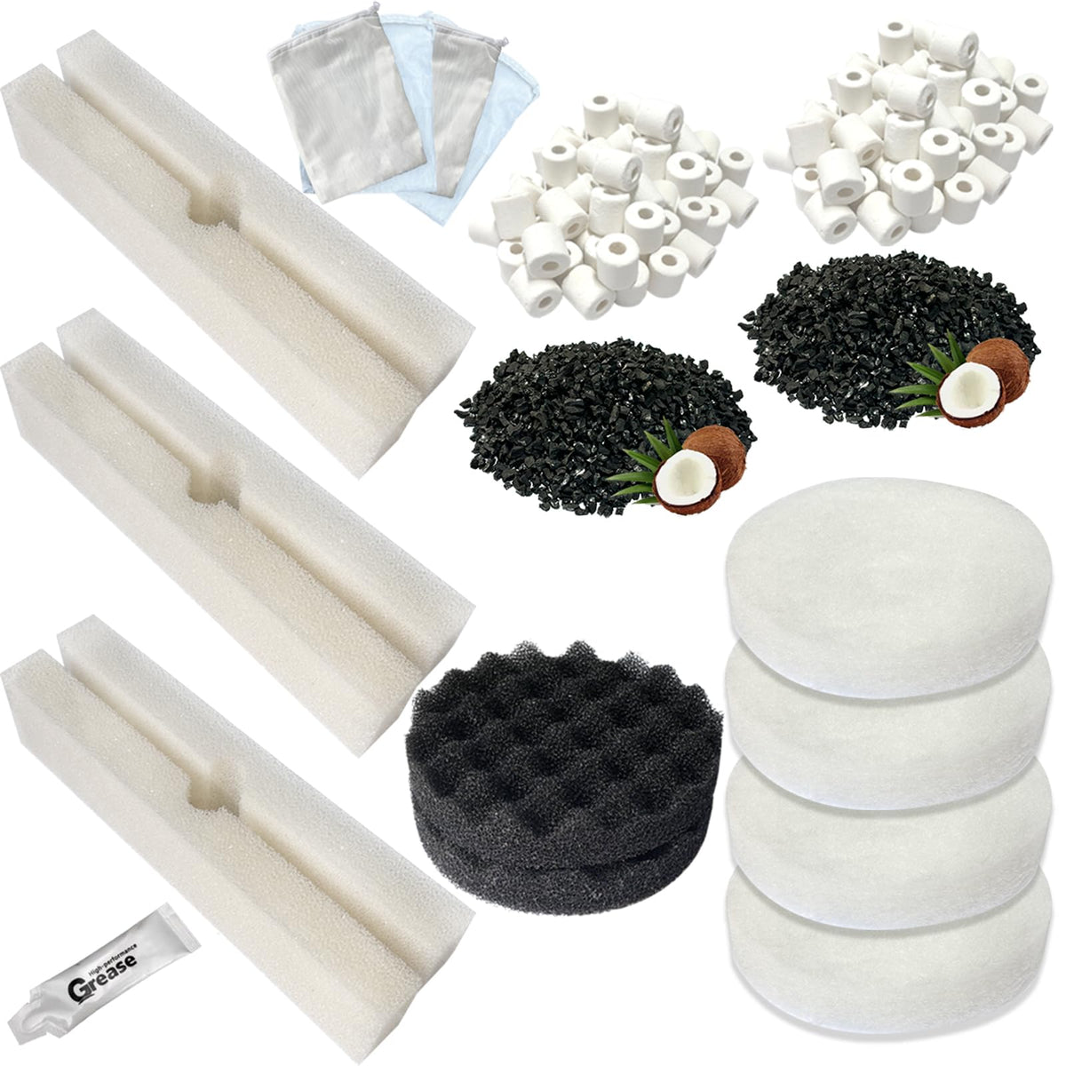 Beaufan aquarium media kit assembly showcases versatile filtration media for clearer water.