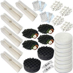 Beaufan aquarium media kit contents shown for Fluval FX filters, boosting filtration versatility.