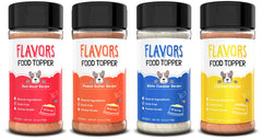 Beaumont Basics Flavors bottle pouring over kibble for even flavor distribution.