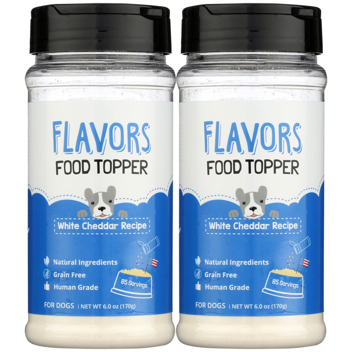 Beaumont Basics Flavors white cheddar topper on kibble enhances taste for picky eaters