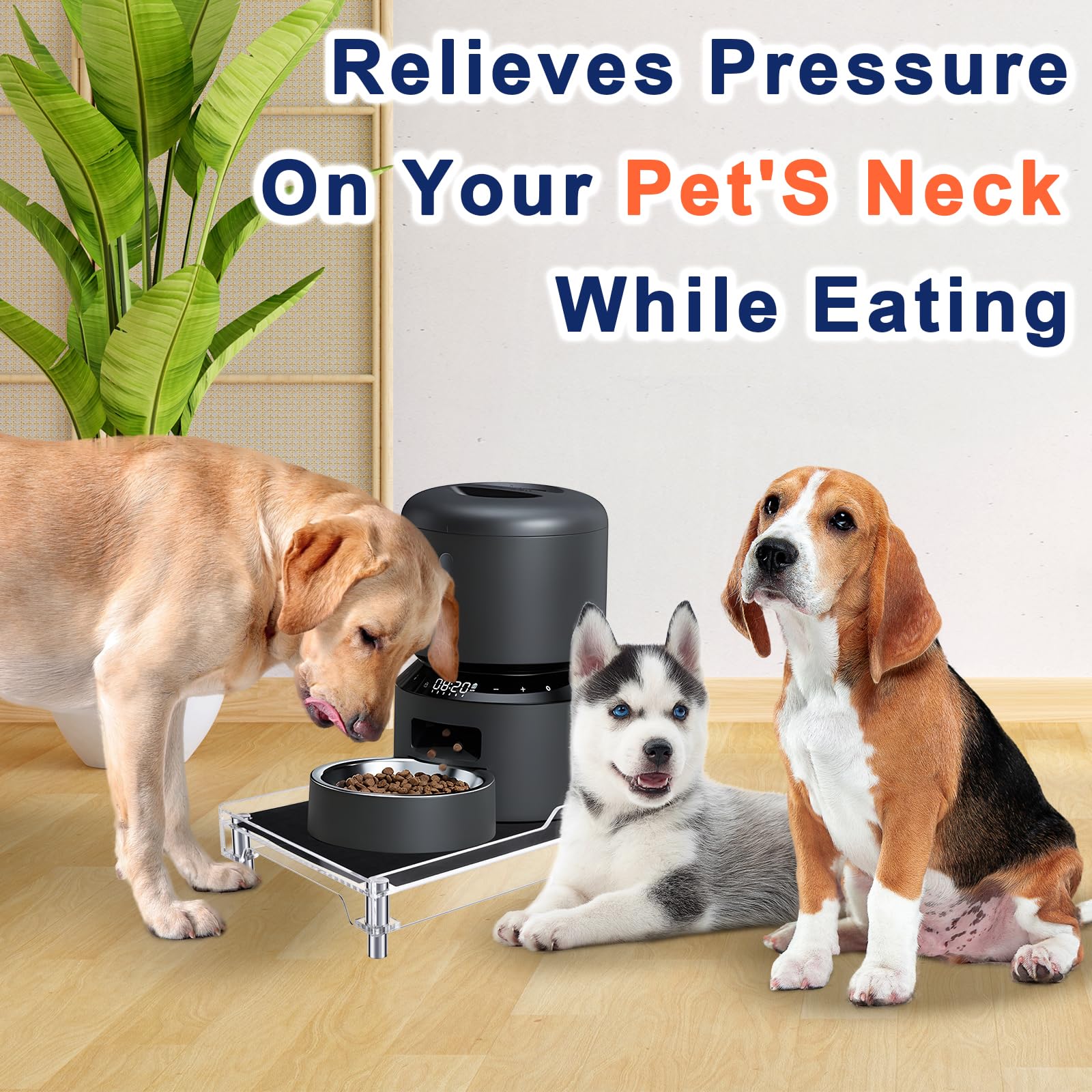 Beautyflier anti-slip-feet keep the stand stable on floors during mealtime