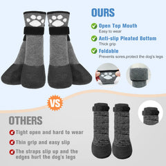 BEAUTYZOO adjustable strap dog boots with quick-release for secure fit