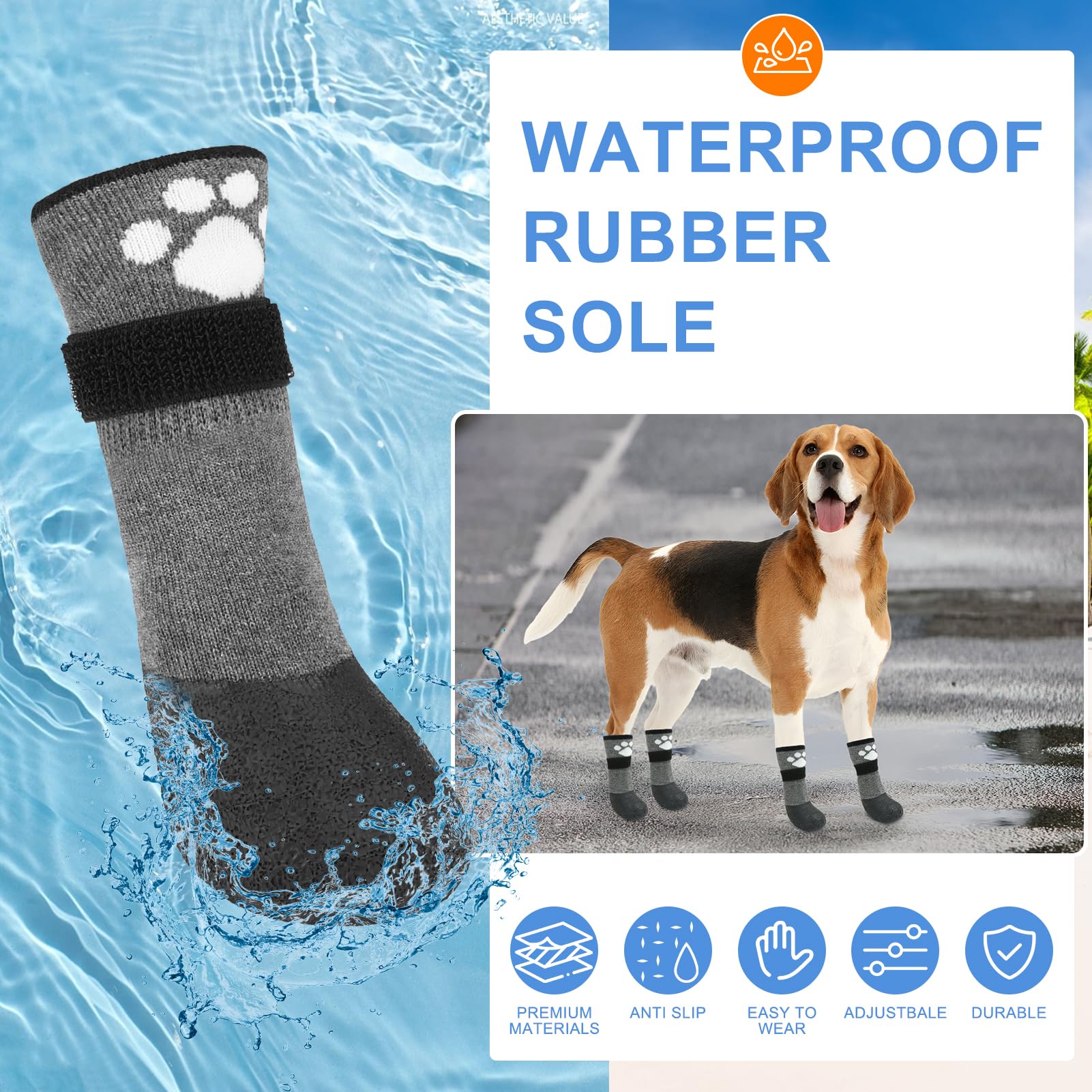 BEAUTYZOO all-season paw protection for icy or slippery surfaces