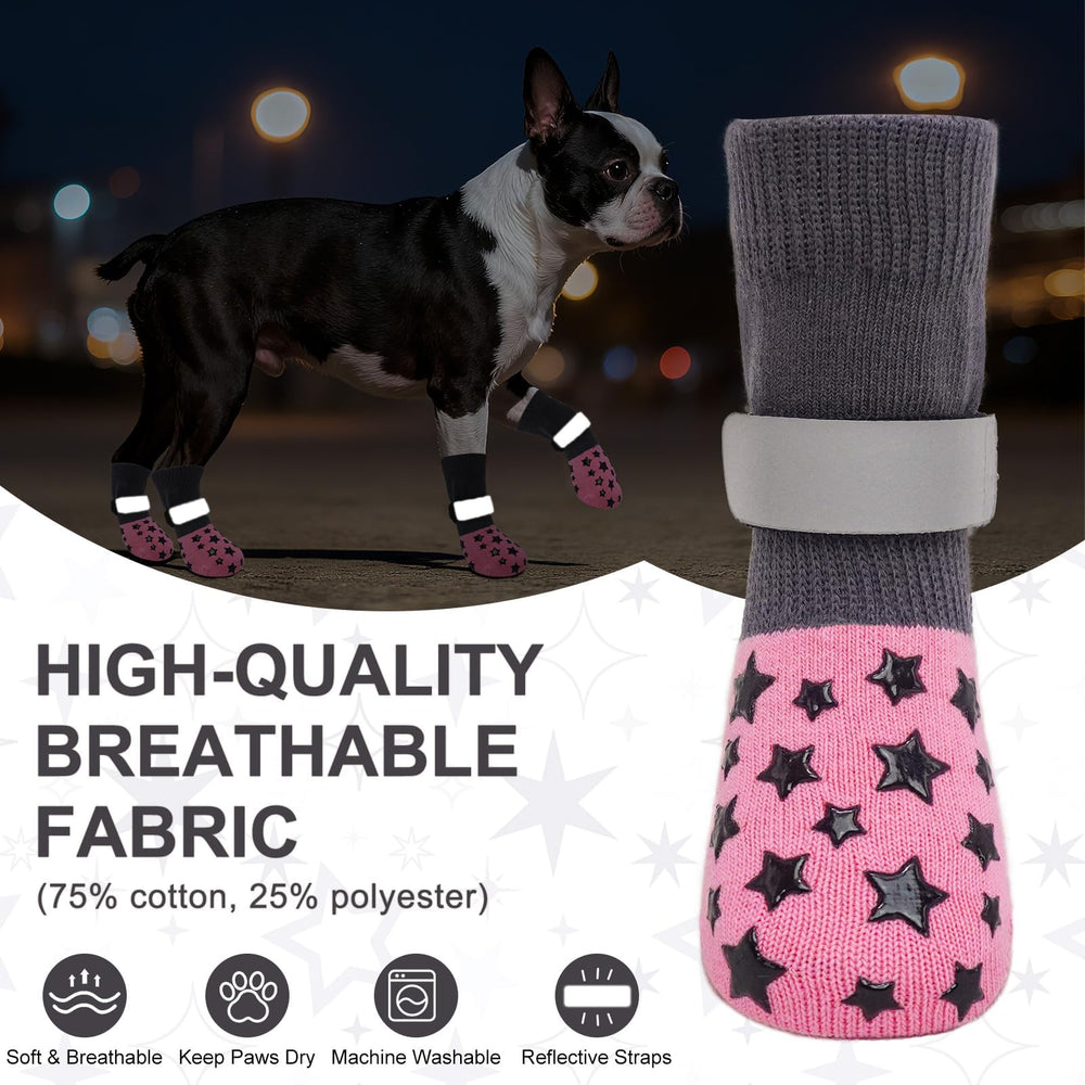 BEAUTYZOO breathable fabric paw socks keep paws cool and comfortable indoors.