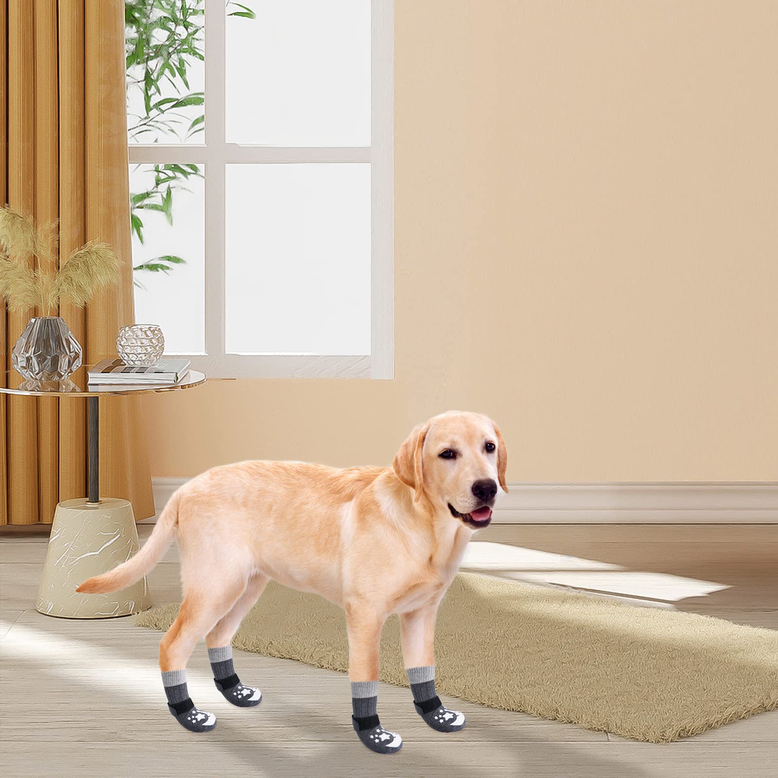 BEAUTYZOO anti-slip dog socks breathable fabric keeps paws comfortable
