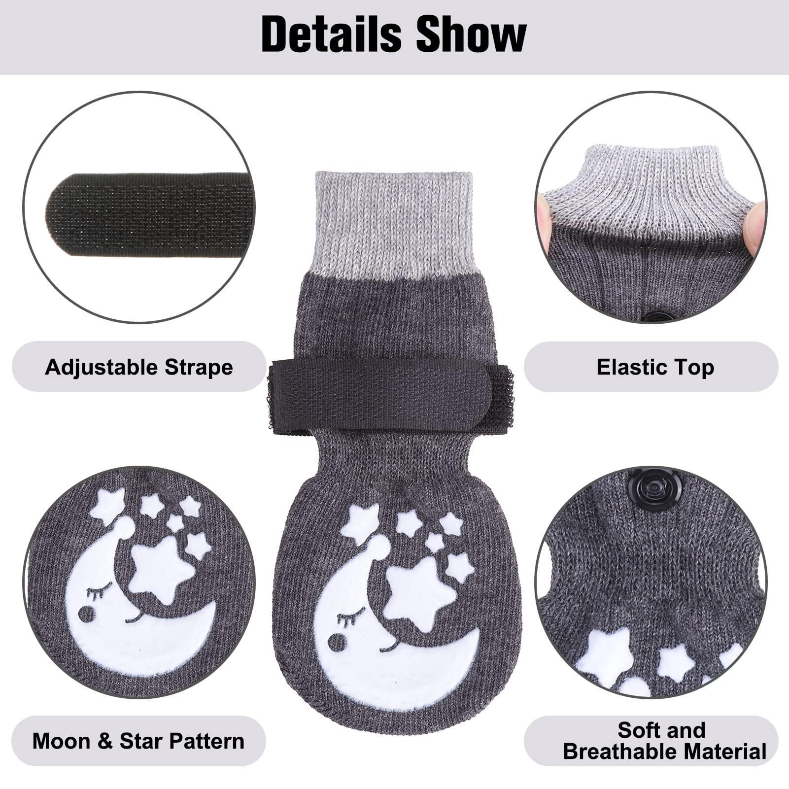 BEAUTYZOO anti-slip dog socks worn by a dog for stable indoor traction