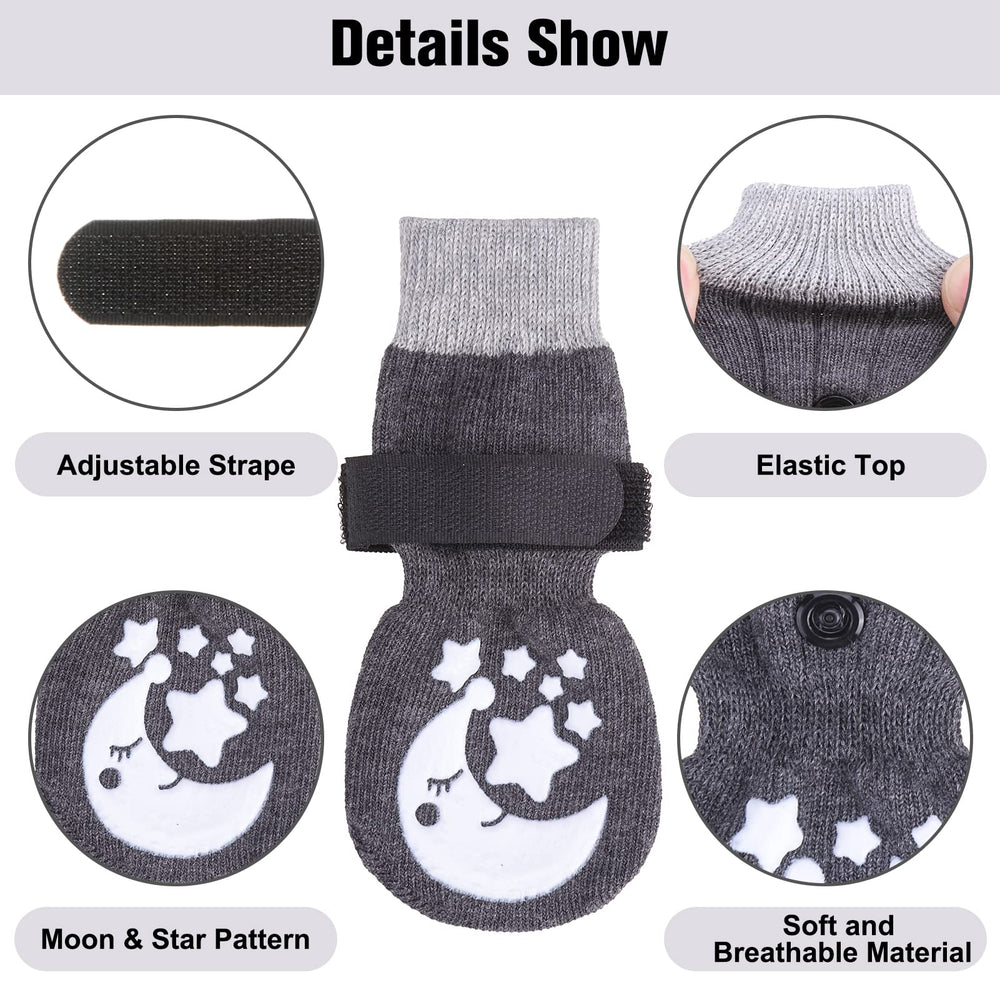 BEAUTYZOO anti-slip dog socks worn by a dog for stable indoor traction