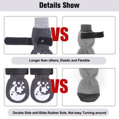 BEAUTYZOO anti-slip dog socks non-slip grip close-up highlights traction pattern
